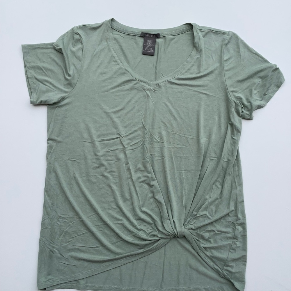 Sage Green Knot Front Top